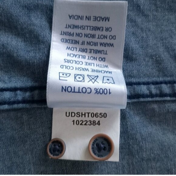 US Polo Assn Mens Denim Button Up Shirt Long Sleeve Medium Blue Casual Western L - Picture 8 of 8